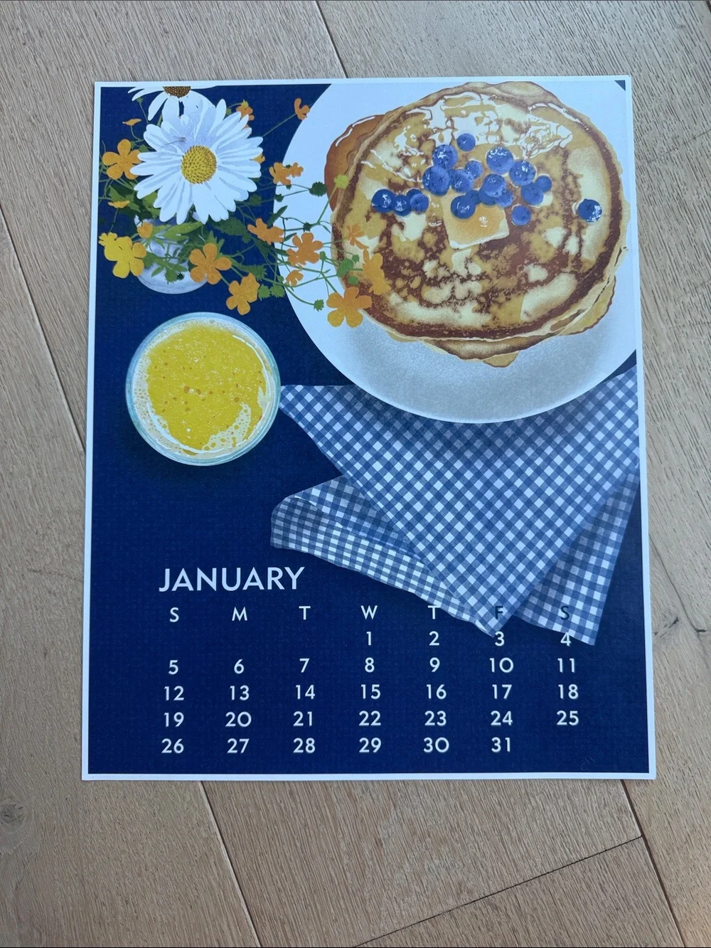 Wall Calendar Print Set - Blue, Yellow, Red